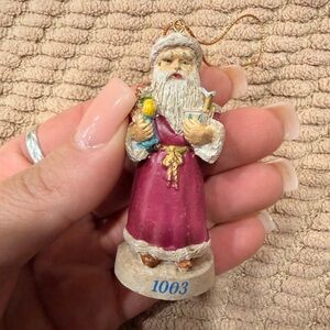 Russ Berrie Santa Through the Ages 1003 Ornament Vintage Holiday Collectible‎